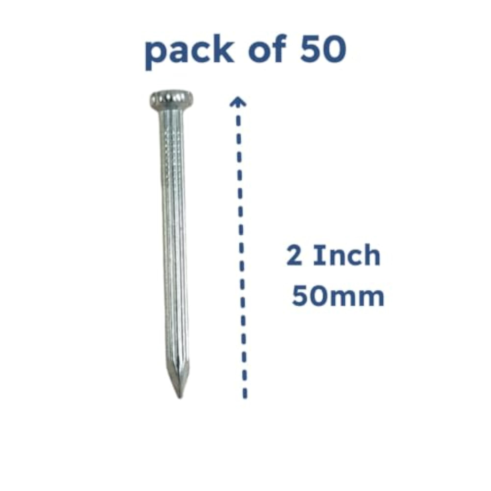 Concrete Nails for Wall 2 Inch Pack of 50
